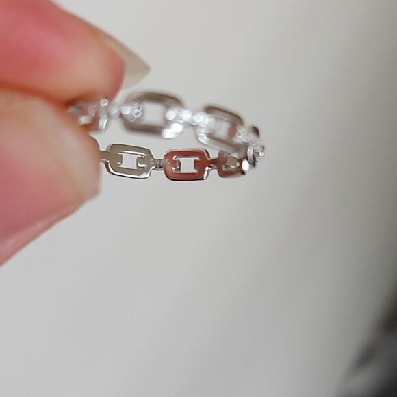 925 Sterling Silver Links Ring - Picture 5 of 8